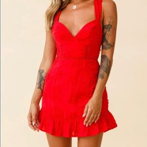 *BRAND NEW* Criss Cross Back Embroidered Dress- SELFIE LESLIE SIZE S